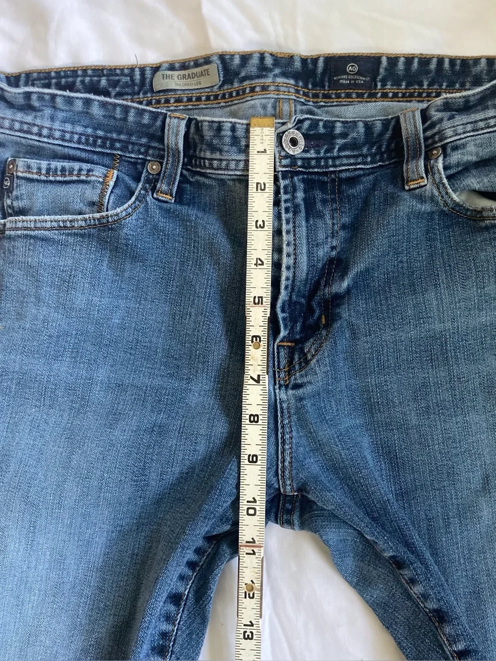 AG Adriano Goldschmied  The Graduate Jeans Made in USA 36X34 South Gate, CA.2016